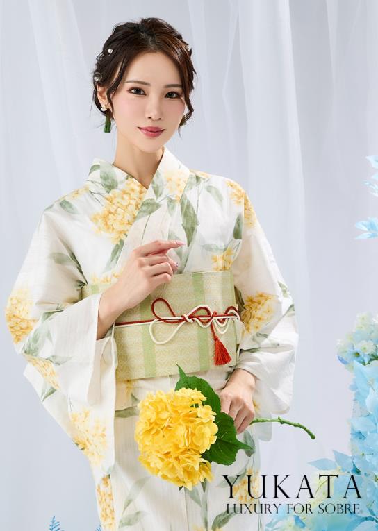 【即納】ナチュラル紫陽花柄浴衣5点セット