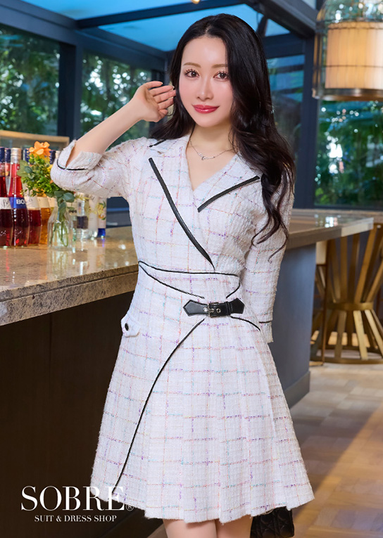 テーラープリーツツイードワンピース